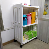 TENBOAT 3 Tier Rolling Storage Cart for Bathroom Toilet Side Storage Shelf with Wheels Movable Organization Rack Organizer Shelving Unit Bathroom Cart Office Cart (Normal Size) TENBOAT