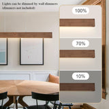 EDISLIVE Wood Linear LED Pendant Light Dimmable LED Chandelier 41.3 in Adjustable Linear Hanging Light Fixture 3000K 20W Island Light for Dinning Room Kitchen EDISLIVE