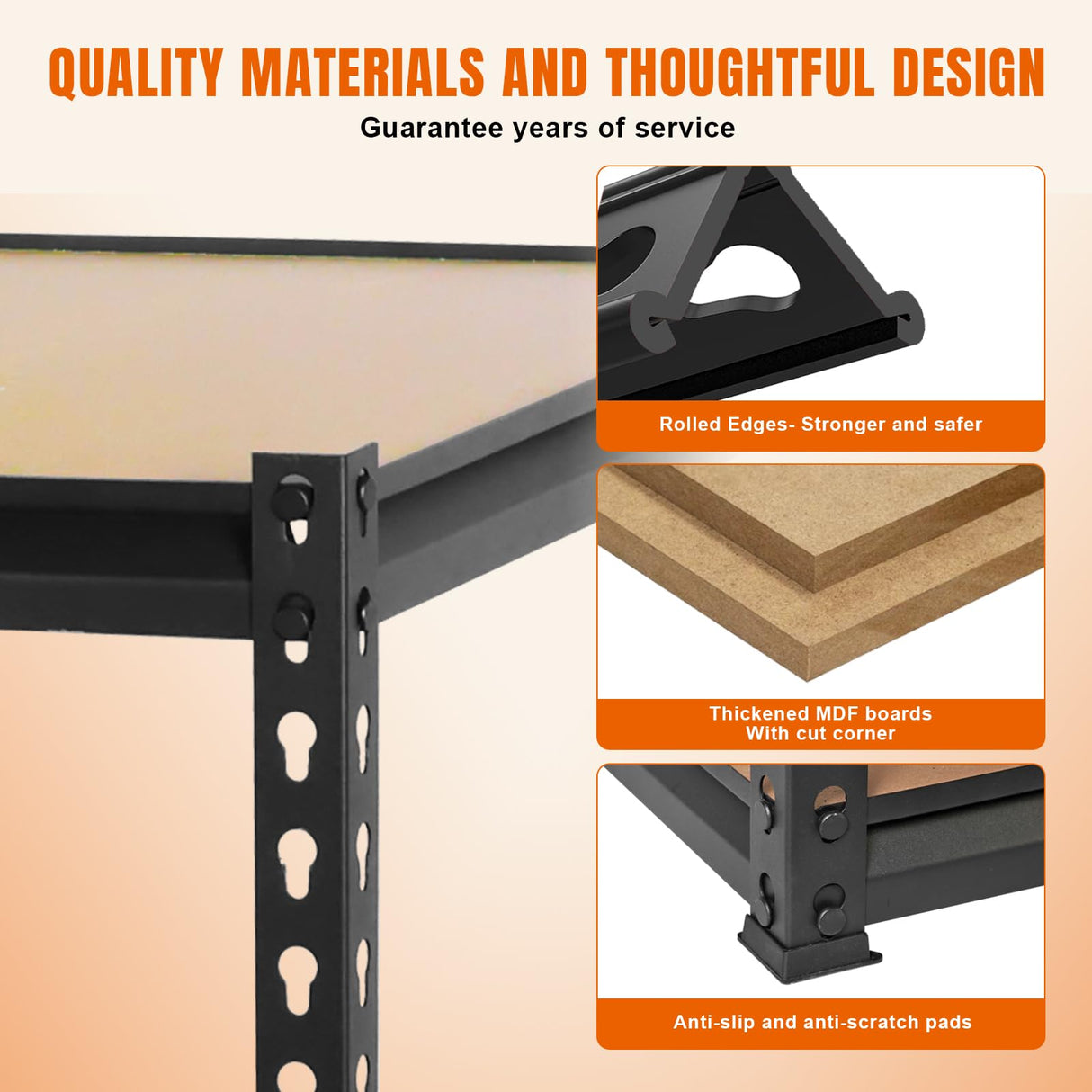 BIG RED Storage Shelving Unit, 5-Tier Adjustable, Heavy Duty Metal Garage Shelves/Utility Rack for Kitchen, Pantry, Basement, Bathroom, Laundry - 2,000 lbs Capacity, Black, 72" H x 35" W x 12" D BIG RED