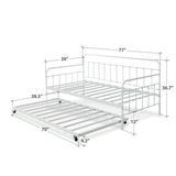 ZINUS Florence Twin Daybed and Trundle Frame Set, Premium Steel Slat Support, Daybed and Roll Out Trundle Accommodate, Twin Size Mattresses Sold Separately Zinus