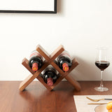 TRWISWDC Wine Rack Countertop Oak Wooden Wine Bottle Holder Rustic Free Standing Wine Storage Racks for Tabletop, Hutches and Display Cabinets - No Assembly Required (Walnut) TRWISWDC