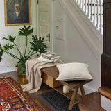 RowyPoey Solid Wood Bench, 43" Farmhouse Entryway Bench for Living Dining Room, Rustic Storage Bench Seat for Indoors and Outdoors, Natural RowyPoey