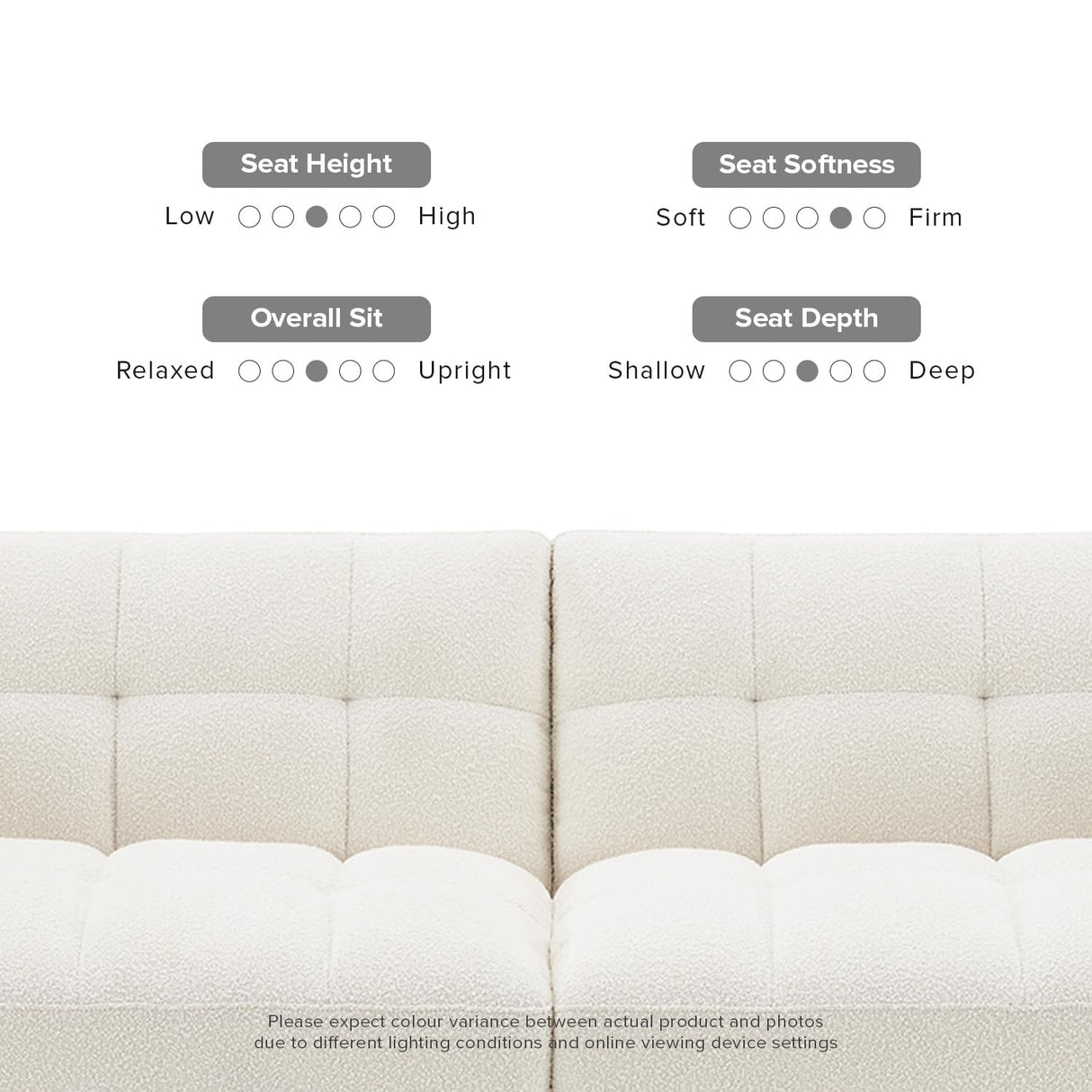 mopio Aaron Couch, Small Sofa, Futon, Sofa Bed, Sleeper Sofa, Loveseat, Mid Century Modern Futon Couch, Sofa Cama, Couches for Living Room, Bedroom (Pearl White, Boucle) mopio