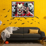 MBNTJHT Halloween Diamond Painting Kits for Adults Beginners,5D Full Round Drill Horror Movie Diamond Art Kits for Adults,DIY Gem Art Painting and Crafts for Holiday Gifts 12x16 Inch. MBNTJHT