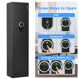 Gun Safe, 1-2 Gun Safe for Home Rifle and Pistols, Quick Access Digital Gun Safe for Rifles and Shotguns with Adjustable Gun Support & Removable Shelf, Long Gun Safe with Dual Alarm & Mute Mode silkight