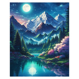 Paint by Number Adult Mountain,Canvas Paint by Numbers for Adults,Moon Painting by Numbers,Oil Painting Kit Perfect for Gifts and Home Wall Decor 16x20inch PHANTASYART