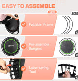 BCAN 48" Adult Fitness Trampoline with Durable Bungees, Stable & Quiet Exercise Rebounder,Great Mini Trampoline for Indoor/Garden Workout - Green BCAN