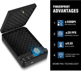 Biometric Gun Safe for Pistol, Quick Access Fingerprint Handgun Safe Firearm Lock Box,Gun Case for Home/Car/Travel - Upgraded Biometric/Keypad/Key Access,Silent Mode (Fingerprint Version) LANGGER V