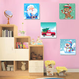 6 Packs Framed Chrsitmas Paint by Numbers Kit for Kids Ages 8-12,Snowman Easy Acrylic Paint by Number Framed on Canvas,Number Painting Paint by Numbers Kit for Home Wall Decoe 8x8inch SYDYLH