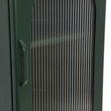 Creative Co-Op Solstice Metal Cabinet with Arched Glass Door, Dark Green Creative Co-Op