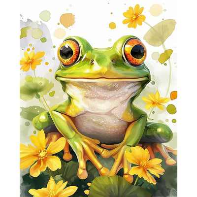 Natuyalo Paint by Numbers for Adults Beginner, Frog Acrylic Easy Paint by Numbers Kits Animal Craft Kits for Adults Suitable for Home Wall Decoration Flameless 16x20 Inch