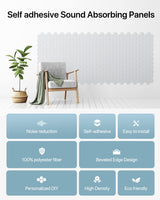 Soundsbay Soundproof Wall Panels, 18 Pack Sound Proof Foam Panels for Walls, Self Adhesive Honeycomb Acoustic Panels, Noise Cancelling Wall Panels for Wall Decorative, Ceiling, Door 12"×12"×0.4" Soundsbay