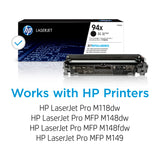 HP 94X Black High-yield Toner Cartridge | Works with HP LaserJet Pro M118 Series; HP LaserJet Pro MFP M148, M149 Series | CF294X, Black 14.09 x 4.25 x 5.3 in HP