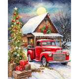 WEMEON Christmas Paint by Numbers Kit for Adults- Red Truck Adult Paint by Number Kits on Canvas Arts Crafts for Adults(16 x 20 Inch) WEMEON
