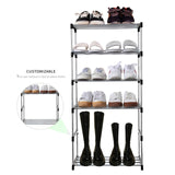 Jucaifu Stackable Small Shoe Rack, Entryway, Hallway and Closet Space Saving Storage and Organization (3-Tier, Black) Jucaifu
