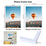 JCJMY 20x27 Picture Frame White for Puzzles Poster Photo Picture, Horizontal and Vertical Formats for Wall Hanging, 20 x 27 Wall Gallery Poster Photo Puzzles Frame for 20 by 27 Photos Posters,White JCJMY