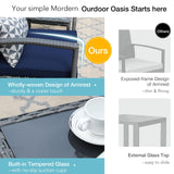 Patiorama 3 Pieces Outdoor Patio Furniture Set, Outdoor Wicker Conversation Set, Patio Rattan Chair Set, Modern Bistro Set with Coffee Table, Garden Balcony Backyard Poolside (Navy Blue) Patiorama