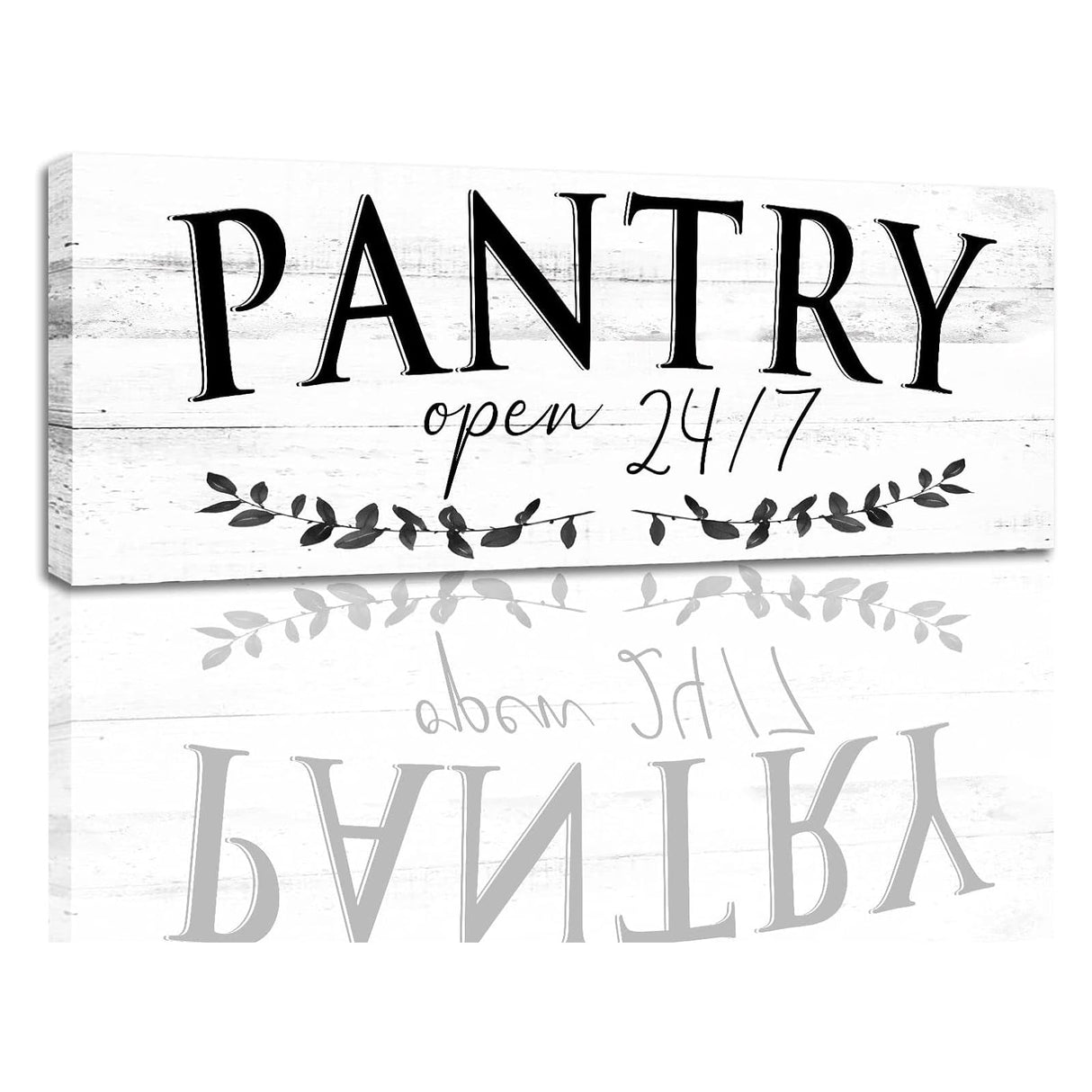 1 KINGO Rustic Pantry Signs Wall Decor: Farmhouse Kitchen Wall Art 6" x 14.5" Canvas Print Decorative Plaque Wall Hanging Open 24/7 Sign for Pantry Dining Room Home Decor 1 KINGO