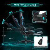 AA Products Gaming Chair Ergonomic High Back Computer Racing Chair Adjustable Office Chair with Footrest, Lumbar Support Swivel Chair - Upgraded Version BlackBlue AA Products Inc.