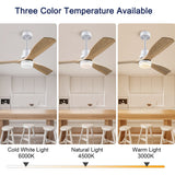 BOJUE 52 Inch Ceiling Fans with Light Remote Control,Indoor Outdoor Ceiling Fan for Patio Living Room,Bedroom,Office,Summer House,Etc BOJUE