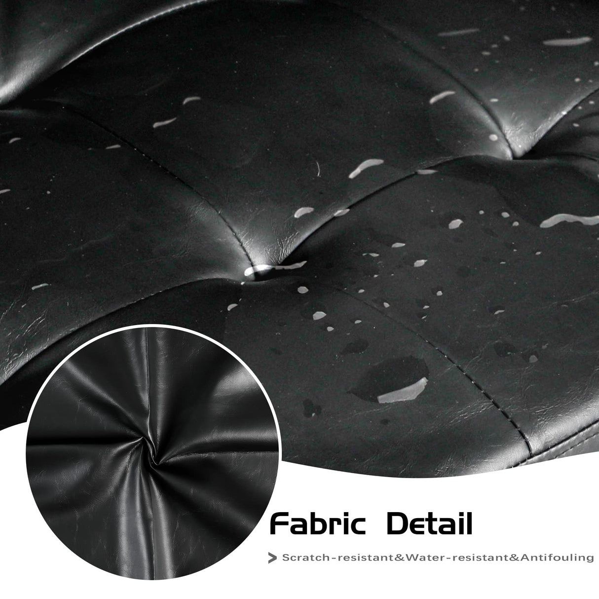 VAMEPOLE Sectional Sofa Couch 2 Pic, Black Leather Loveseat and Accent Chair for Living Room, Stitching Tufted Comfortable Love Seat for Small Space, Office, Meeting Room, Living Room Furniture Sets VAMEPOLE