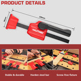 HAUTMEC Bench Dog Clamp, 3/4" Dog Hole Clamp, Up to 170 Lbs Clamping Force, Adjustable Bench Clamp with Protective Pads for Woodworking, Quick Clamps for 19mm Bench Dogs Holes(2 Pack), HT0276-CL HAUTMEC