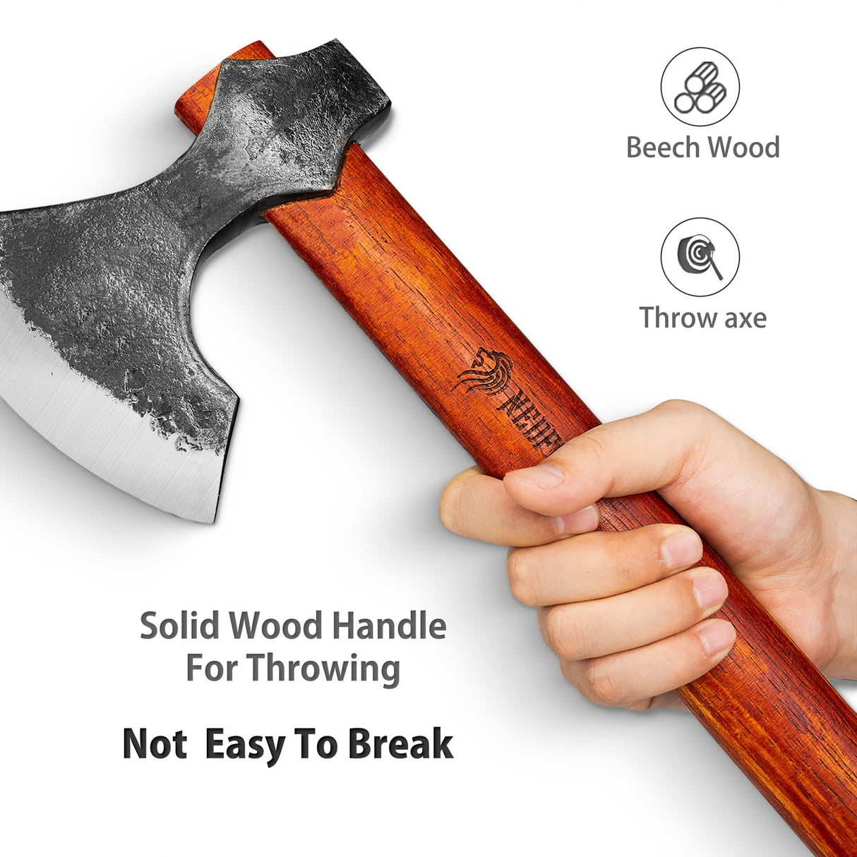 NedFoss 16" Champion Throwing Axe Set, 2 Pack Throwing Axes and Tomahawks with 1065 High Carbon Steel & Wooden Handle, Perfect for Axe Throwing Game, Recreation and Competition, Gift for Men NedFoss