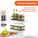 Shower Caddy Bathroom Shelves, The Athena Silken 4 Set, 40LB Capacity, Adhesive Tape No Drill - Rustproof -Gorgeous Powder Coated 304 Stainless Steel Shower Organizer for kitchen & Home Decor - Black Tribal Cooking