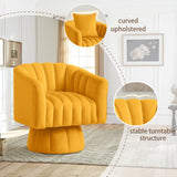 YSICK Swivel Accent Chair,360°Swivel Barrel Chairs, Mid-Century Chair with Wide Upholstered, Modern Velvet Fabric, Round Armchair for Living Room, Lounge, Bedroom YSICK