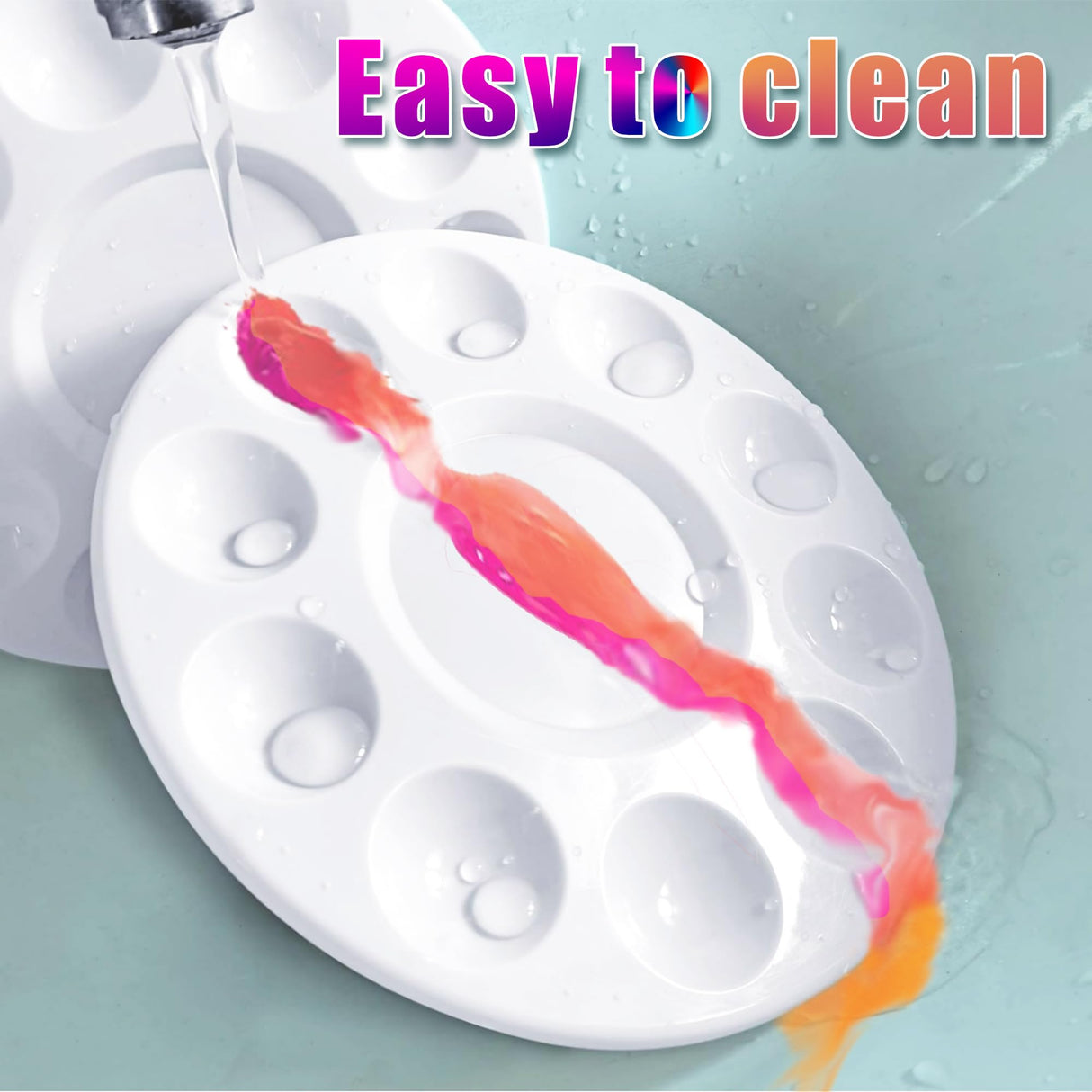 22pcs Paint Palettes, Plastic Paint Tray Palette, Paint Pallet for Adults & Kids, for Painting or DIY Craft Class, White HYL.LL&RQ