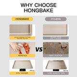 HONGBAKE 2 Pack Half Sheet Baking Pans,Non Stick Baking Sheet for Oven, 57% Thicker Carbon Steel Cookie Sheets for baking, 17.5" x 12" Cookie Trays HONGBAKE