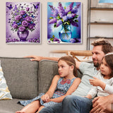 VIGEGU 2 Pack Flower Paint by Numbers Kit for Adults with Framed,Flowers Paint by Number DIY Adult Paint by Number Kits for Wall Decor 10x12in VIGEGU