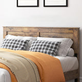 GJQN King Size Bed Frame with Headboard, Rustic Wood Platform Bed Frame with 12 Wooden Slats Support, No Box Spring Needed GJQN