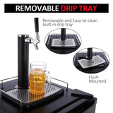 TROPOW Beer Kegerator, Single Tap Draft Beer Dispenser, Full Size Keg Refrigerator With Shelves, 32°F- 50°F Temperature Control, Drip Tray & Rail, Black TROPOW