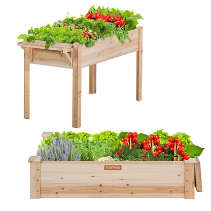 Agitree Raised Garden Bed with Detachable Leg,35 * 18 * 31in, Wood Planter Raised Garden Boxes Outdoor, Raised Garden Beds for Vegetables or Flowers …… - WoodArtSupply