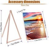 4 Pack Paint by Numbers Kit for Adults Framed Canvas - with Wooden Easel,Adults' Paint-by-Number Kits Beach Sunset Leisure Chair DIY Acrylic Landscape Oil Painting Kits Arts Crafts 7.8x11.8inch VIGEGU