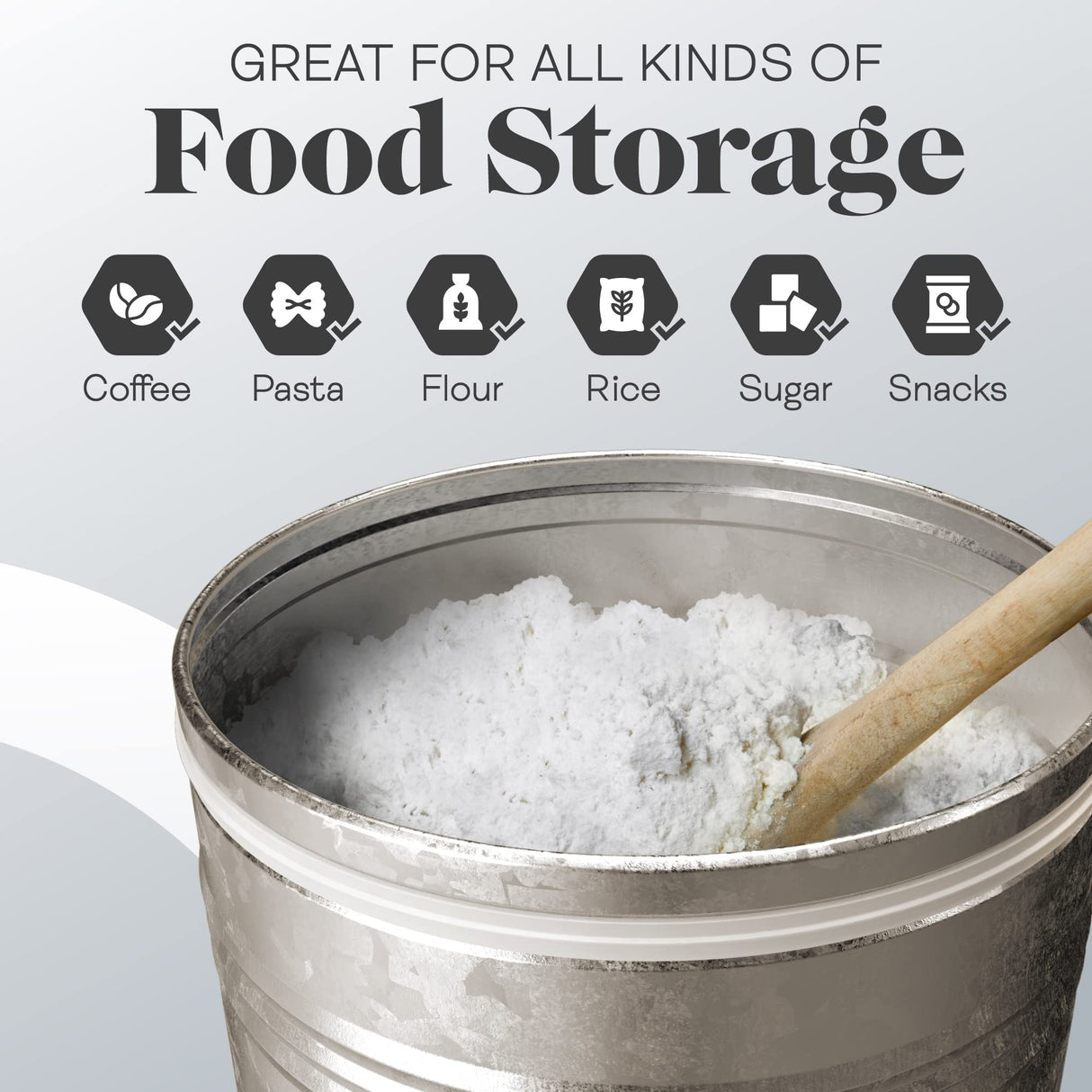 Amici Home Farmhouse Galvanized Canister | Dry Food Storage Container | Airtight Lid | 76 Oz Capacity | Farmhouse Décor | Rustic Metal Canister for Kitchen Countertop Amici Home