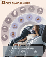 RELX 2025 Massage Chair Full Body, 15 Modes Zero Gravity SL-Track Shiatsu Massage Chair Built-in Heat System, Airbag Massage with Body Scan, Deep Yoga Stretch, Calfrest Extension and AI Control(Black) RELX