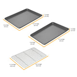 Chicago Metallic Professional Non-Stick Cookie and Jelly-Roll Pan Set with Cooling Rack, 17 by 12.25 Inches Chicago Metallic