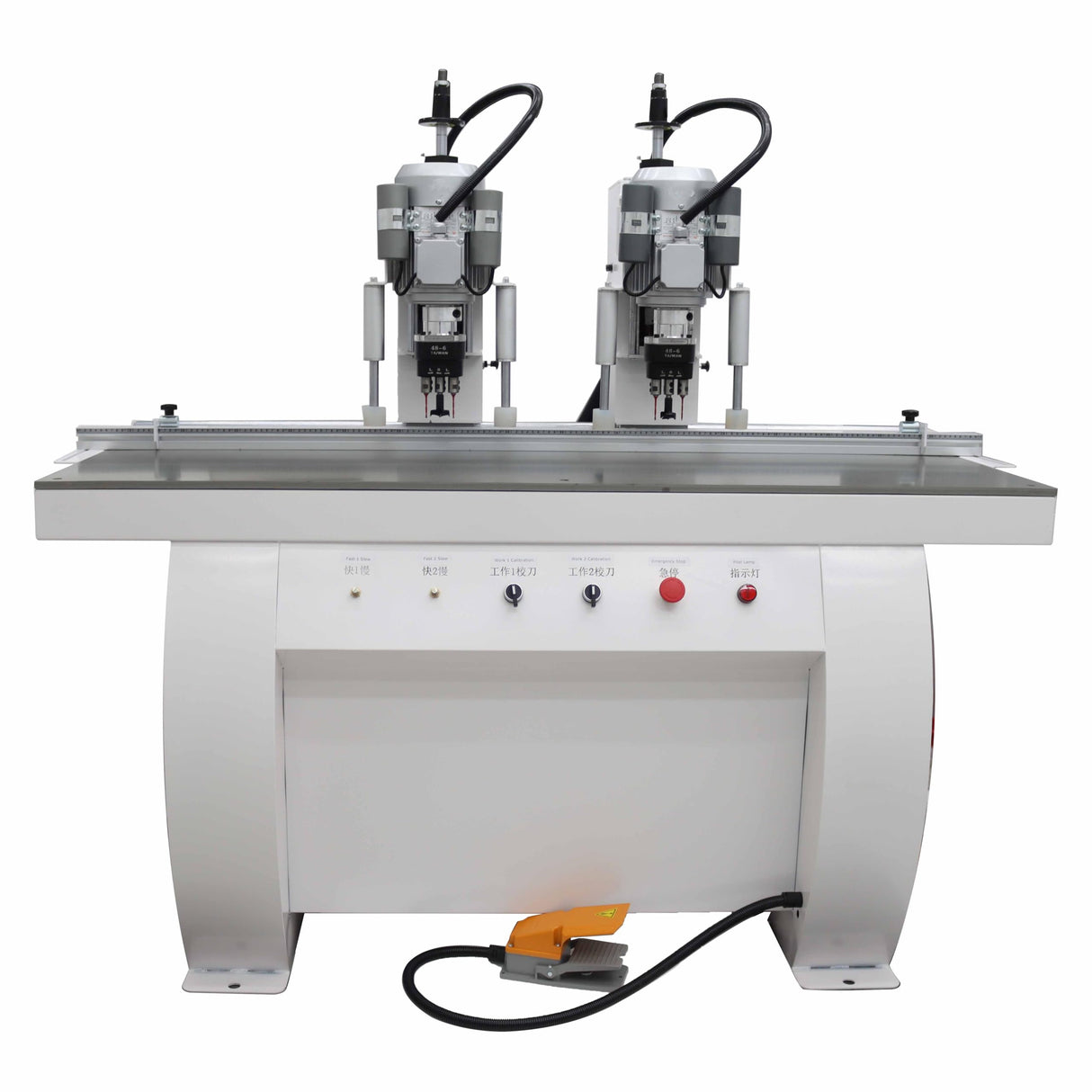 TECHTONGDA Hinge Boring Machine Woodworking Hole Drill Wood Electric Pneumatic Hole Puncher 0-2inch Drilling Depth Double Heads 48-6 TECHTONGDA