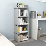 Kaichenyt Bookshelf 4-Tier Grey Open Storage Shelf Floor Standing Display Bookcase Modern Books Storage Shelves Open Bookshelf and Bookcase for Living Room, Home Office, 49(H) x15.74(L) x11(W) inch Kaichenyt