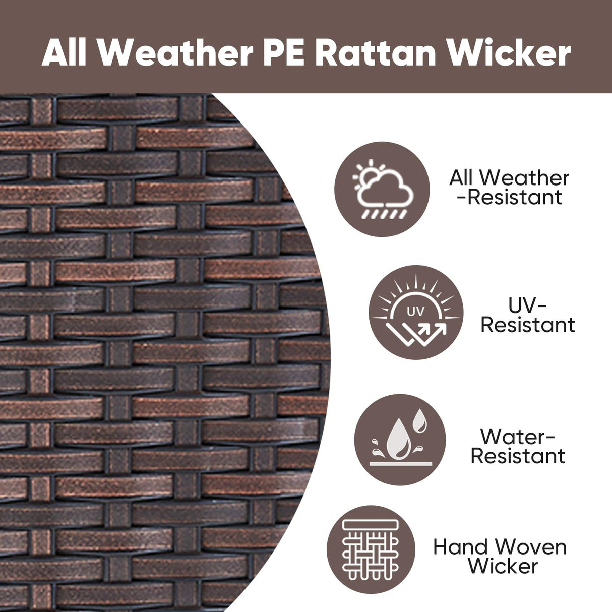 HUMMUH Patio Furniture Set with Fire Pit,Outdoor Modular Sectional Couch Loveseat Chairs with Table,All Weather PE Wicker Patio Conversation Sets for Deck Porch Backyard HUMMUH