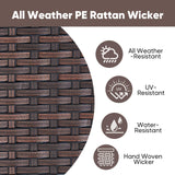 HUMMUH Patio Furniture Set with Fire Pit,Outdoor Modular Sectional Couch Loveseat Chairs with Table,All Weather PE Wicker Patio Conversation Sets for Deck Porch Backyard HUMMUH