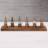 MOOCA 2 Pcs Set Finger Ring Stand Jewelry Display Holder Showcase Display Stands 11 x 2 1/4 x 2 3/4 in, Brown Color MOOCA