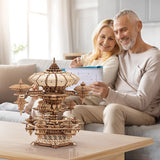 RUIFAM 3D Wooden Puzzles for Adults, SkyCity Music Box Model Kit, 600+ Pcs Cityscape Design, Challenging Mechanical DIY Craft, STEM Toy and Unique Gift for All Occasions RUIFAM