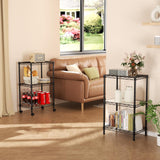 SINGAYE 3 Small Shelves Storage Shelf Wire Shelving Unit Metal Shelf Adjustable Organizers Storage Shelving with Wheels for Bathroom Laundry Room Kitchen Pantry12”D x 18”W x 30.5”H Black SINGAYE