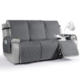VANSOFY Waterproof Recliner Couch Covers, Sofa Covers 1-Piece Washable Reclining Sofa Cover Non-Slip Furniture Protector with Elastic Straps Pocket for Dogs, Pets(Dark Gray,3 Seater) VANSOFY