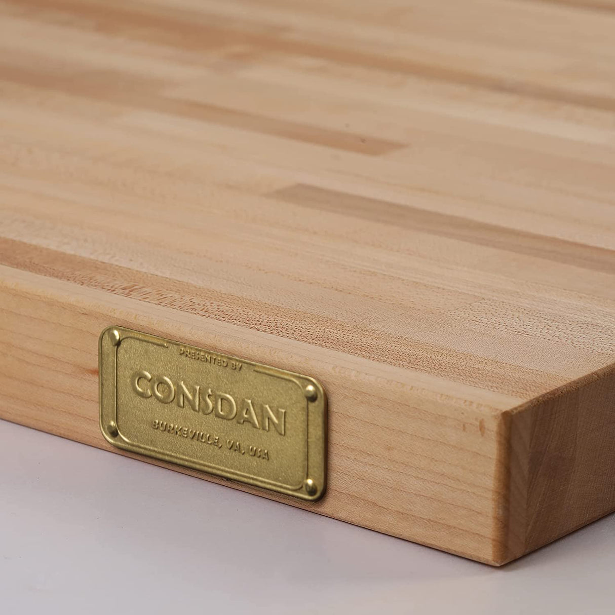 CONSDAN Butcher Block Counter Top, USA Grown Hard Maple Solid Hardwood Countertop, Washer/Laundry Countertop, Table Top, Polished, Prefinished with Food-safe Oil, 1.5" Thickness, 24" L x 25" W CONSDAN