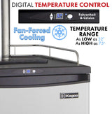 Kegco Keg Dispenser, Two Faucet, Stainless Steel Kegco