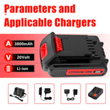 TURPOW Upgraded 3800mAh Replacement for Black and Decker 20V Lithium Battery MAX LBXR20 LB20 LBX20 LBX4020 LB2X4020 LBXR2020-OPE Cordless Power Tools with Wall Mount Holder TURPOW